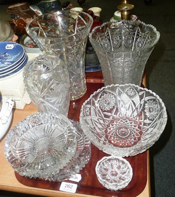 Lot 262 - Various glassware and ornaments including cut glass vases