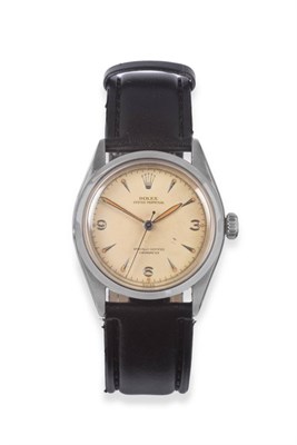 Lot 149 - A Stainless Steel Automatic Centre Seconds Wristwatch, signed Rolex, Oyster Perpetual,...