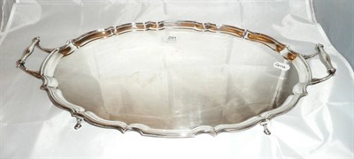 Lot 291 - A large silver twin handled tray 80oz