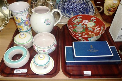 Lot 294 - Six pieces assorted Poole pottery, 20th century bowl, Worcester etc