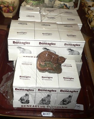 Lot 296 - Beswick Benegales Whisky miniature decanters; Badger (12), Otter (6) and Grey Seal (6), also...