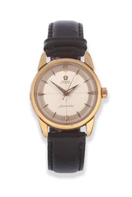 Lot 151 - An 18ct Gold Automatic Centre Seconds Wristwatch, signed Omega, model: Seamaster, 1960,...
