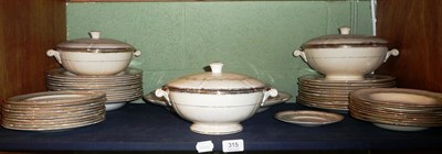 Lot 315 - A Crown Devon part twelve setting dinner service including three lidded tureens, four meat...