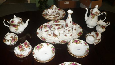 Lot 333 - A Royal Albert Old Country Roses part dinner, tea and coffee service, vases and dishes etc