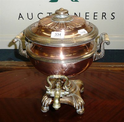 Lot 334 - Regency copper samovar