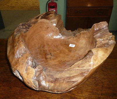 Lot 337 - A large carved elm bowl