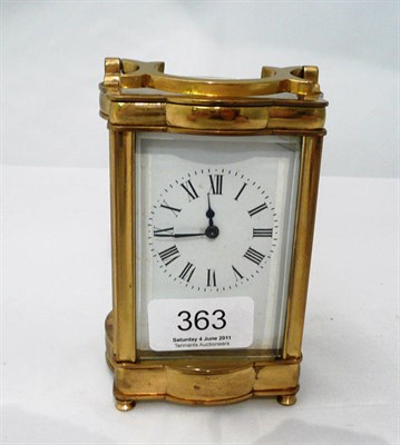 Lot 363 - A French gilt brass carriage clock