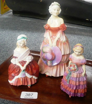 Lot 387 - Three Royal Doulton figures 'Veronica', 'Peggy' and 'Little Bridesmaid'