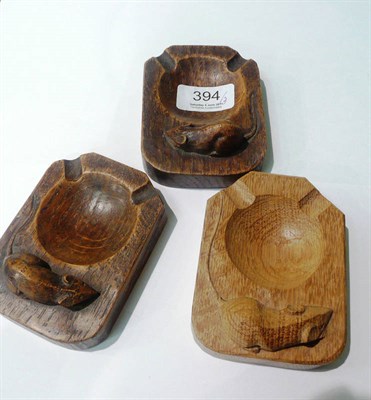 Lot 394 - Three 'Mouseman' ashtrays