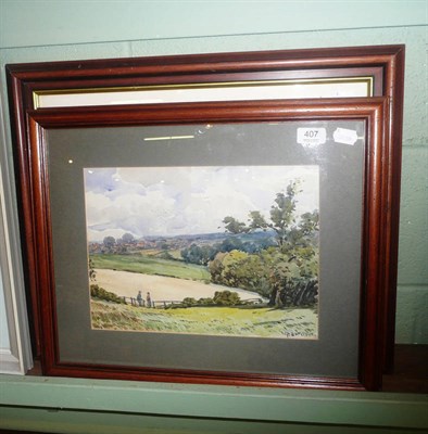 Lot 407 - Sampson watercolour, pair of landscape studies also W. West watercolour study