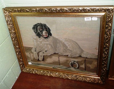 Lot 415 - A wool work picture of a 'Newfoundland after Landseer'