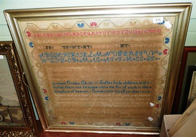 Lot 416 - A large framed sampler