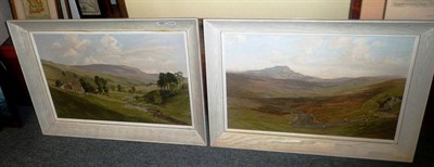 Lot 420 - Clause Horsfall, oil on board 'Ingleborough from fleet moss' and 'The Head of Wharfdale'