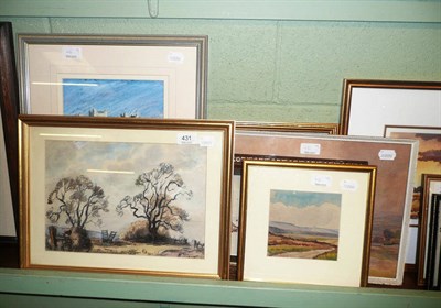 Lot 431 - Fred Lawson, watercolour 'trees' another bearing a false F. Lawson signature and eight further...