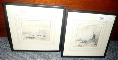 Lot 436 - Pair of drawings by Hercules Brabazon, landscape studies