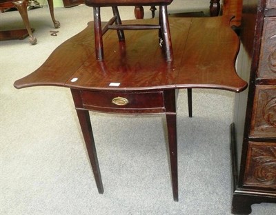 Lot 488 - 19th century mahogany pembroke table with serpentine shapes leaves