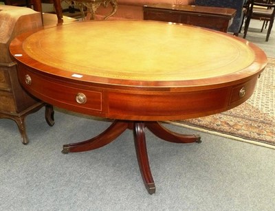 Lot 489 - Reproduction drum top library table