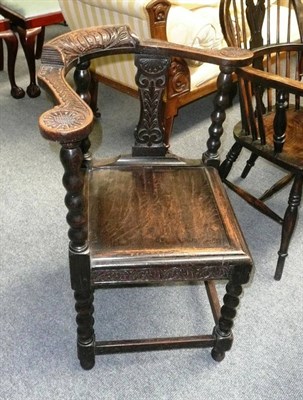 Lot 516 - Oak corner chair