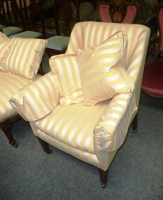 Lot 518 - Edwardian striped yellow chair