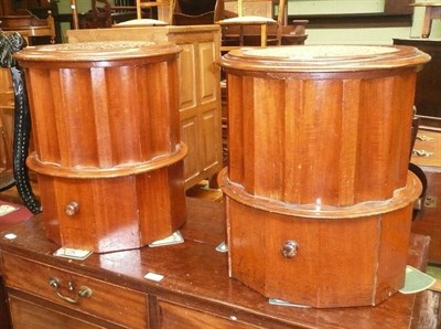 Lot 530 - Pair of Victorian mahogany cylinder pot cupboards