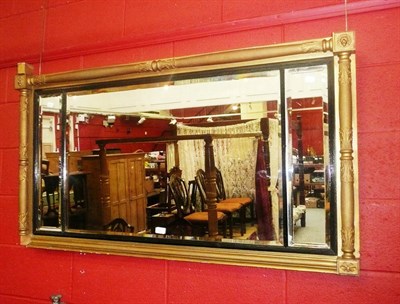 Lot 627 - Gilt rectangular overmantel mirror