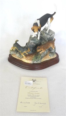 Lot 1017 - Border Fine Arts "Fellhound and Terriers", model No. B0885, by Anne Wall, Ltd. edition...