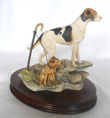 Lot 1037 - Border Fine Arts "Fell Hound With Lakeland Terrier", model No. L92A by Mairi Laing Hunt, Ltd....