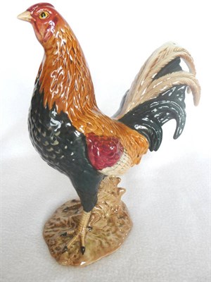 Lot 1072 - Beswick "Gamecock", model No. 2059, brown, teal green, cream and red, 24cm