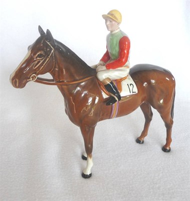 Lot 1073 - Beswick "Horse and Jockey", Style Two, model No. 1862, brown, 20.3cm