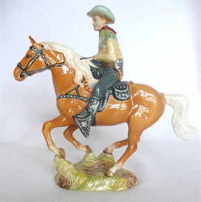 Lot 1079 - Beswick "Canadian Mounted Cowboy", model No. 1377, 22.2cm high