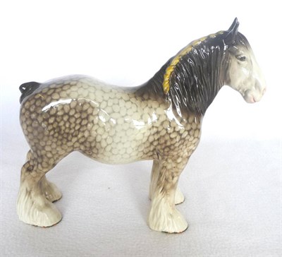 Lot 1081 - Beswick "Shire Mare", model No. 818, rocking horse grey, 21.6cm high