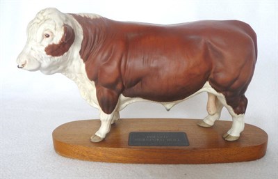 Lot 1089 - Beswick "Polled Hereford Bull", Connoisseur Series, model No.A2574 brown and white, satin matt,...