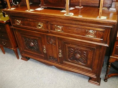 Lot 542A - Oak arts and crafts sideboard