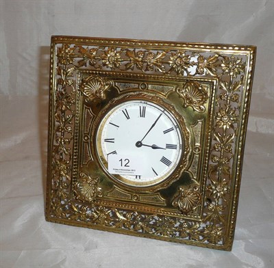 Lot 12 - Brass strut clock