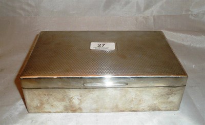 Lot 27 - Silver cigarette box with engine turned decoration