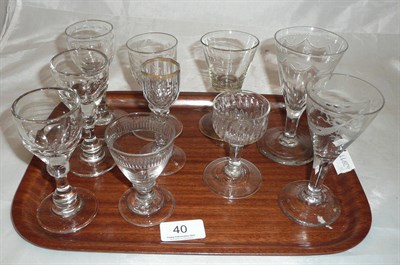 Lot 40 - A collection of 18th century and later glasses (10)