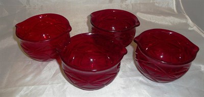 Lot 55 - A set of four ruby glass rinsers