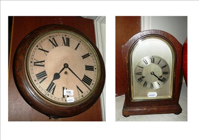 Lot 108 - A single fusee wall clock and a striking mantle clock