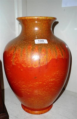 Lot 109 - Large Lancastrian vase with orange glaze
