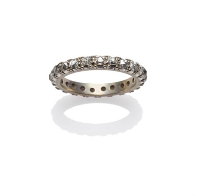 Lot 210 - A Diamond Full Eternity Ring, old cut diamonds in white claw settings, total estimated diamond...