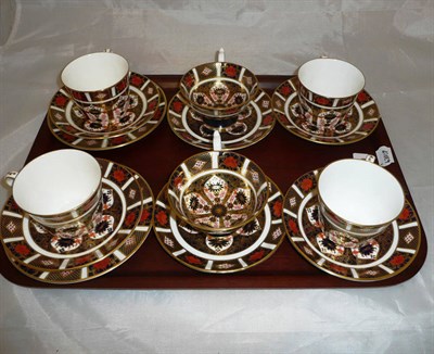 Lot 171 - Six Royal Crown Derby Imari pattern cups and saucers and two side plates