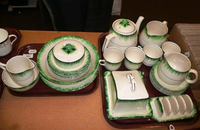 Lot 188 - T & G green Grassmere tea set on two trays
