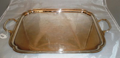 Lot 196 - Silver twin handled tray approx 84oz