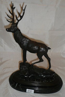 Lot 212 - After Mene, a bronze of a stag
