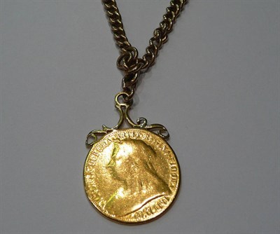 Lot 259 - A 9ct gold Albert chain hung with a soldered £2 coin (chain 46g)