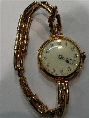 Lot 269 - 9ct gold wristwatch with expandable strap