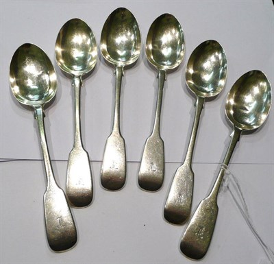 Lot 274 - A set of six silver desert spoons 7.2oz