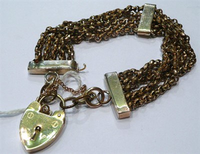 Lot 276 - Victorian yellow metal five strand bracelet