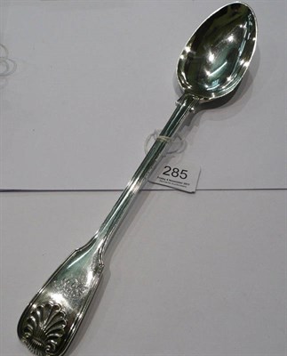 Lot 285 - A Victorian silver fiddle shell and thread pattern basting spoon, London 1846, by George...