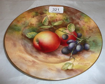 Lot 321 - Fruit painted Royal Worcester plate by Townsend